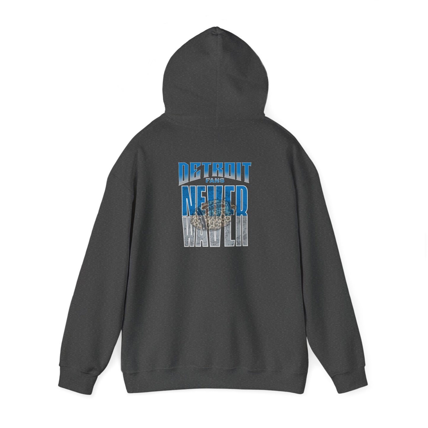 Detroit Fans Never Waver W-Leopard Football Unisex Heavy Blend™ Hooded Sweatshirt