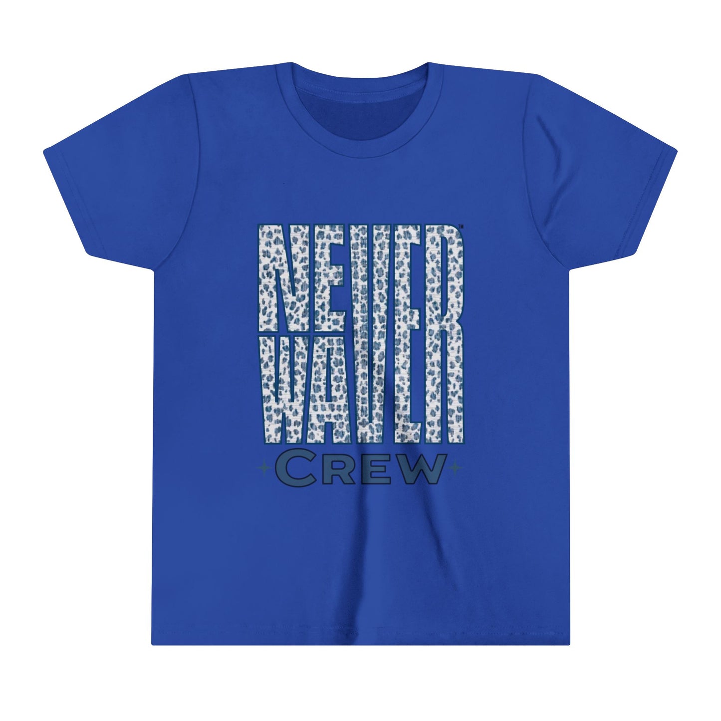 Never Waver  Crew Leopard Youth Short Sleeve Tee