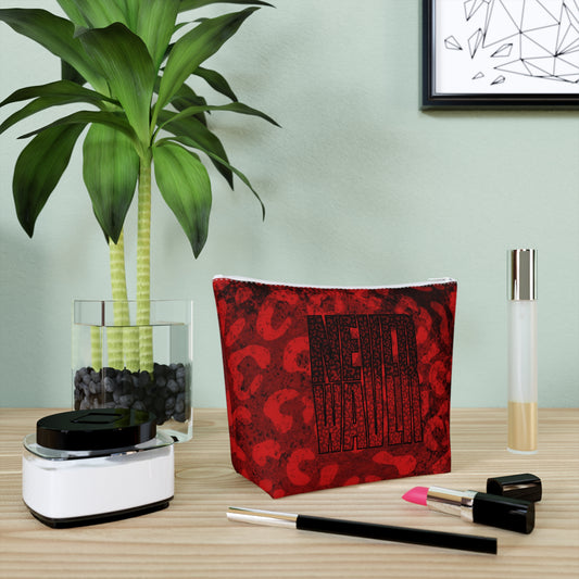 Never Waver Red Leopard Cotton Cosmetic Bag