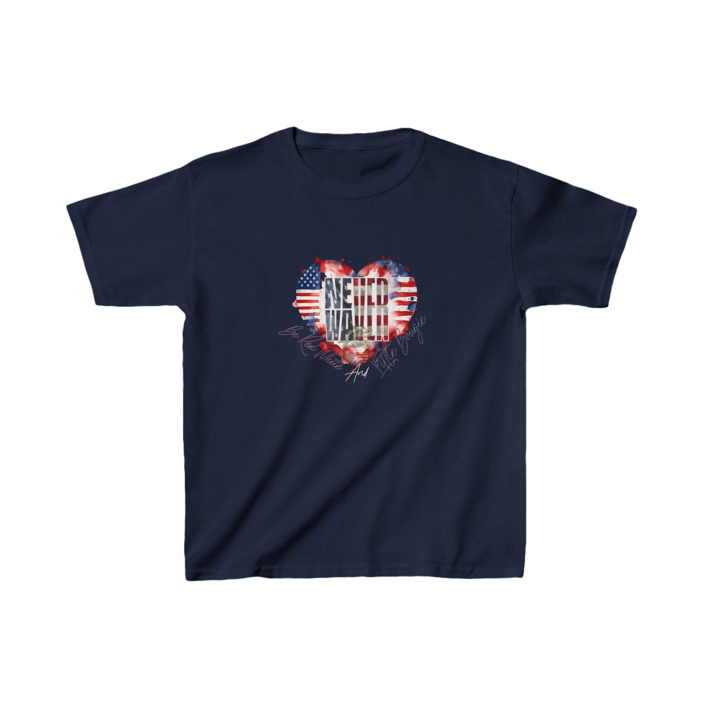 Never Waver Be Red White and a Little Bougie Kids Heavy Cotton™ Tee