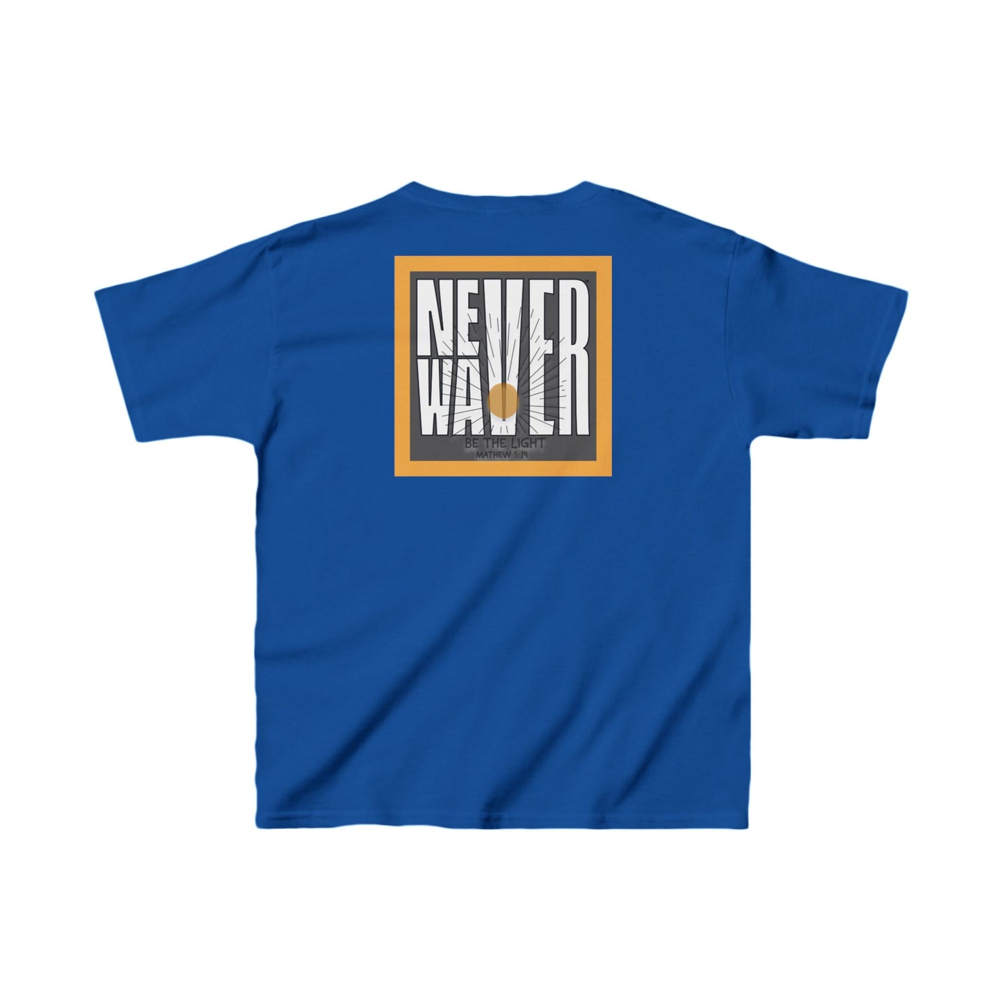 Kids Heavy Cotton™ Tee -NEVER WAVER Be The Light Design - Stylish, Comfortable Everyday Wear