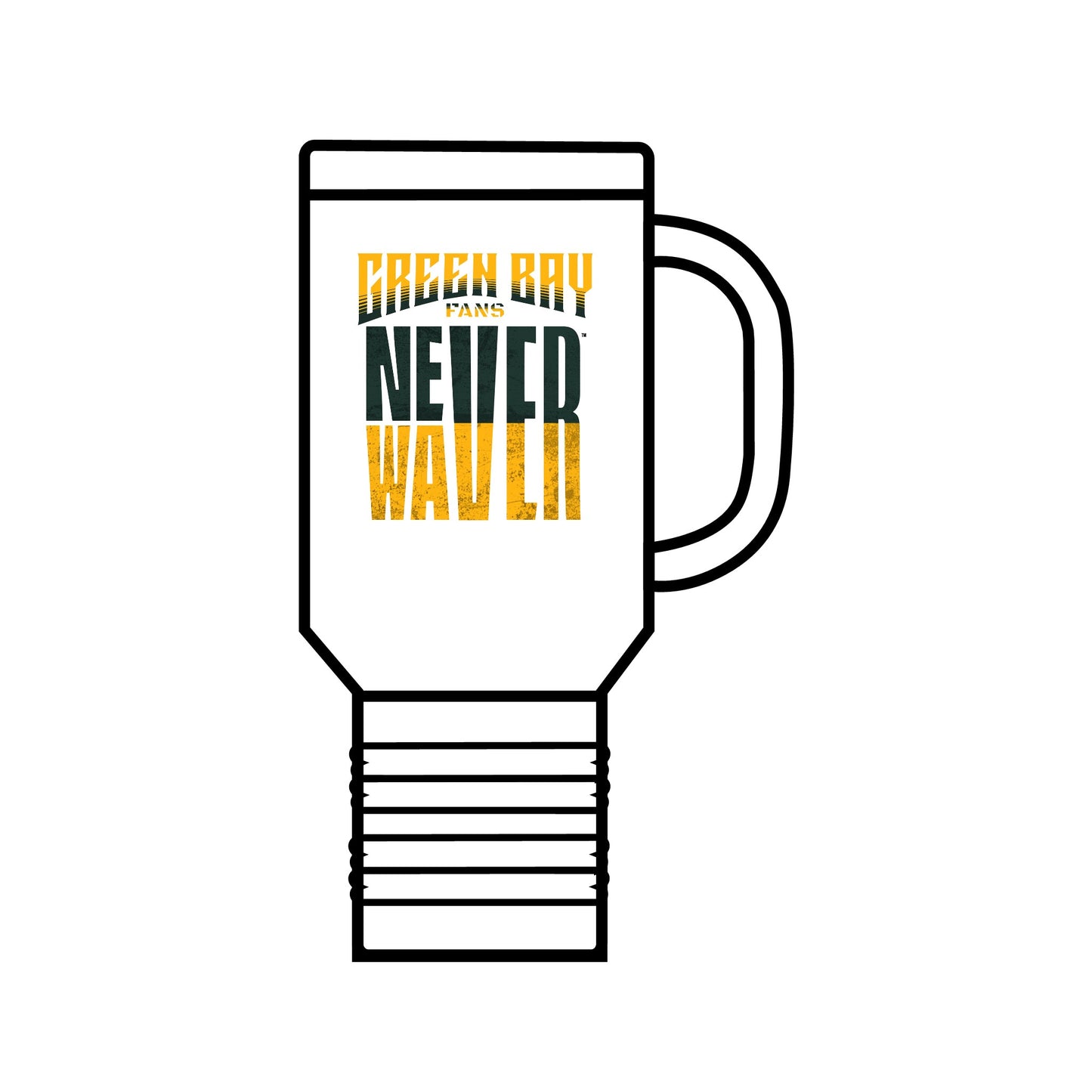 Green Bay Fans Never Waver Insulated Travel Mug, 40oz