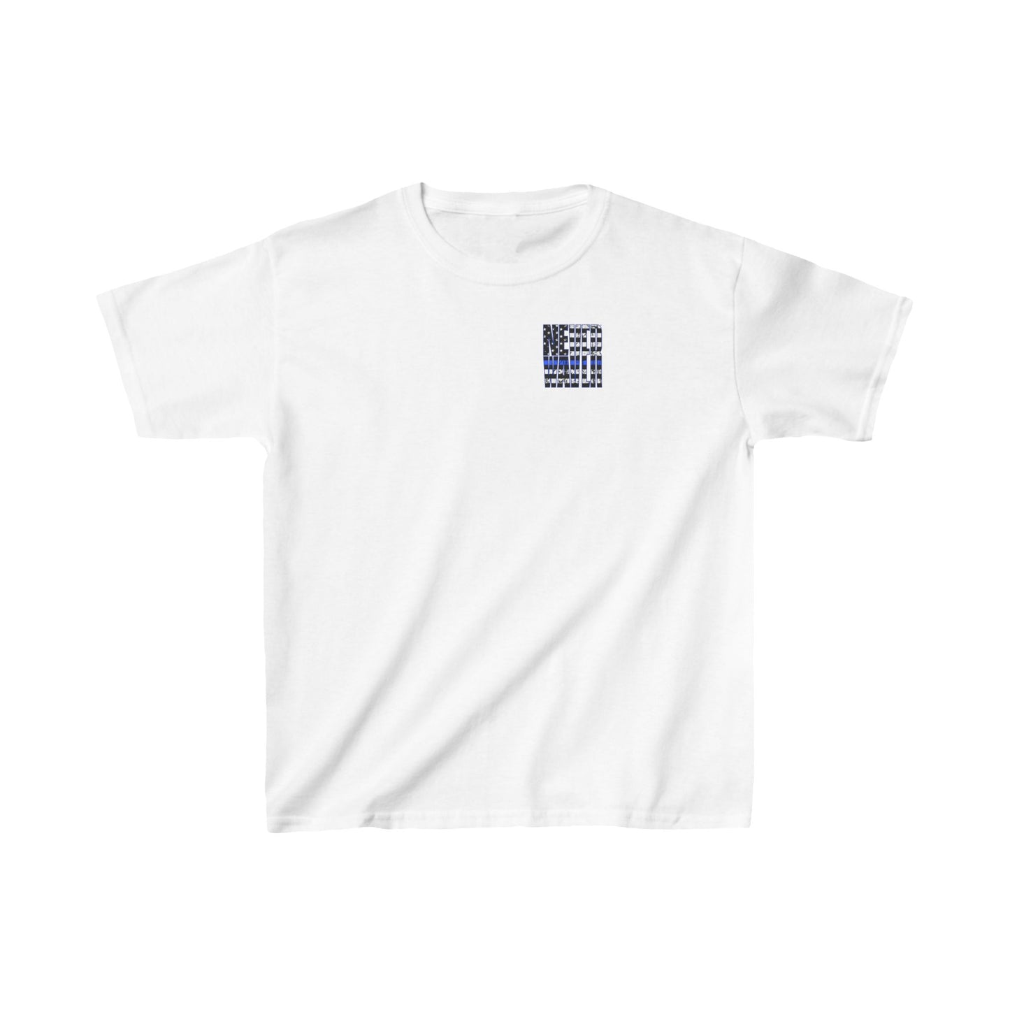 Never Waver Back The Blue  Kids Heavy Cotton™ Tee