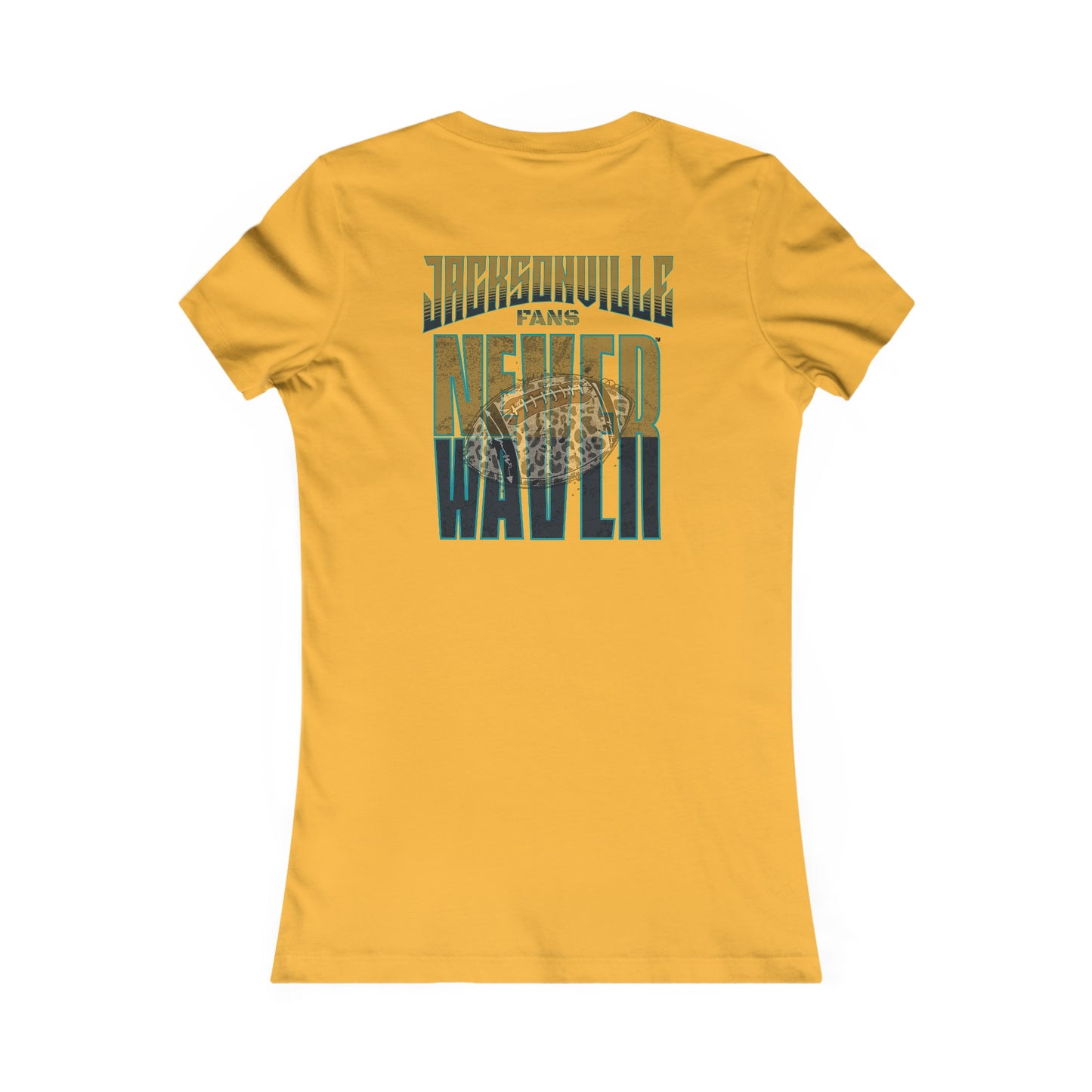 Jacksonville Fans Never Waver W-Leopard Football Women's Favorite Tee