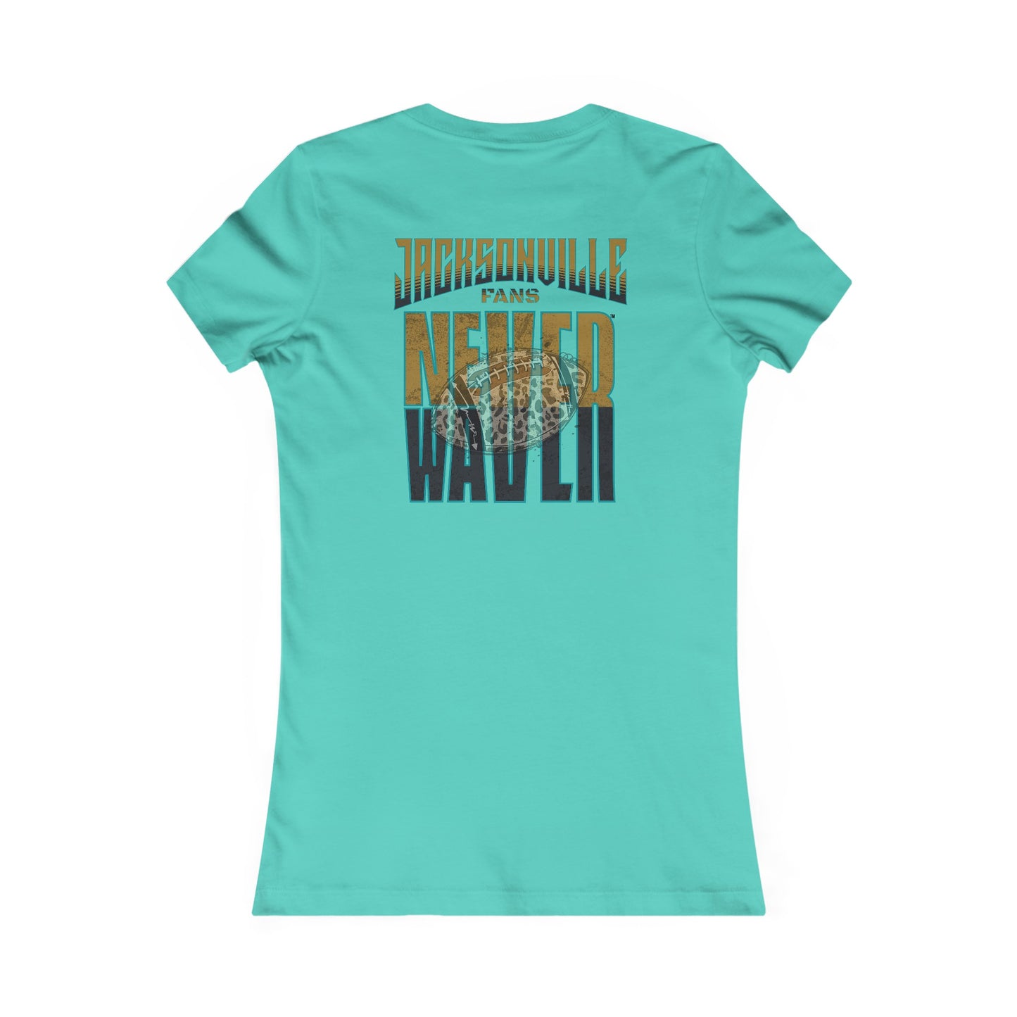 Jacksonville Fans Never Waver W-Leopard Football Women's Favorite Tee