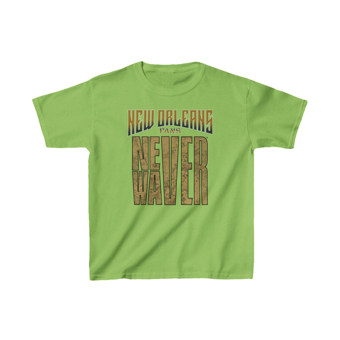 New Orleans Fans Never Waver Kids Heavy Cotton™ Tee