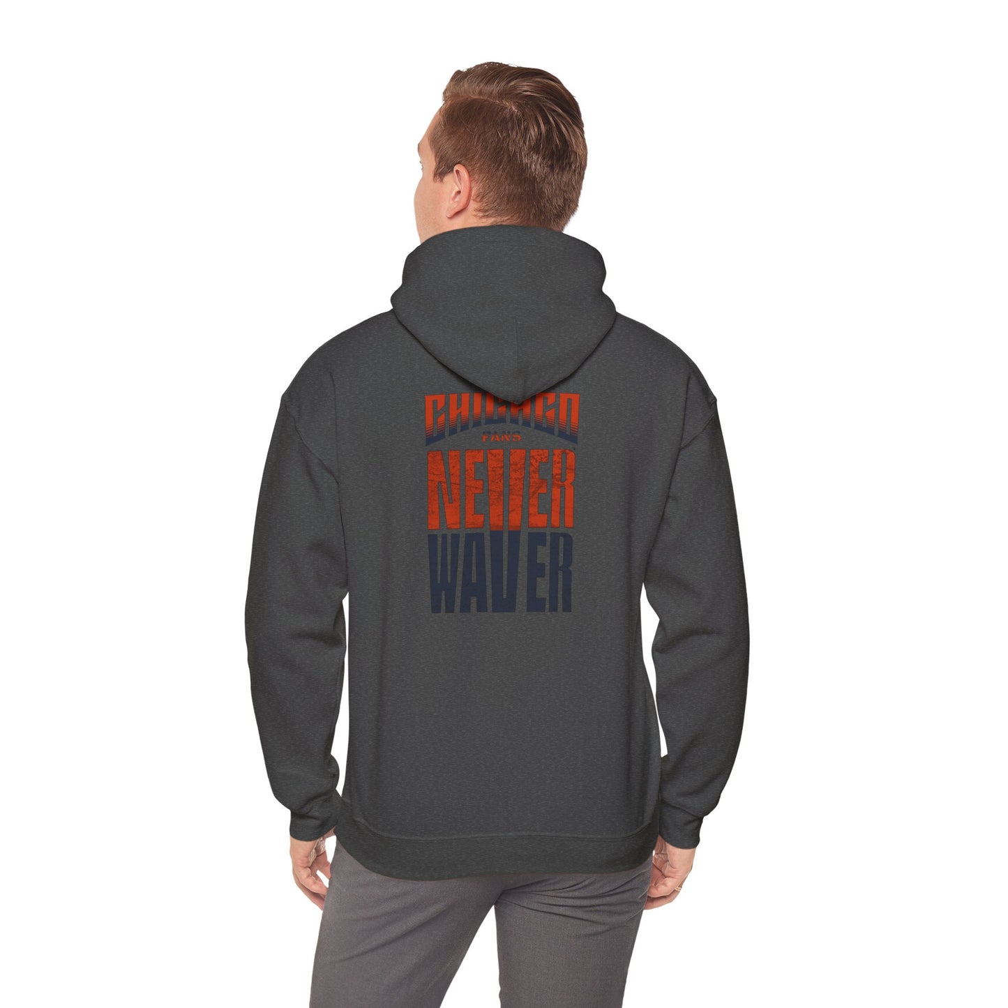 Unisex Heavy Blend™ Hooded Sweatshirt - 'Chicago Fans Never Waver' Motivational Apparel