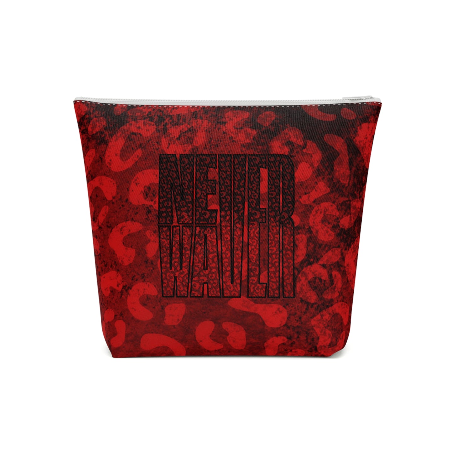 Never Waver Red Leopard Cotton Cosmetic Bag