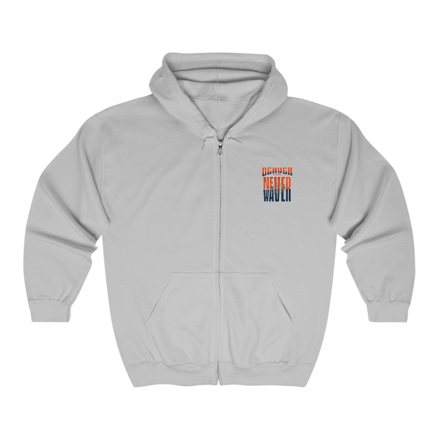 Denver Fans Never Waver with leopard football Unisex Heavy Blend™ Full Zip Hooded Sweatshirt