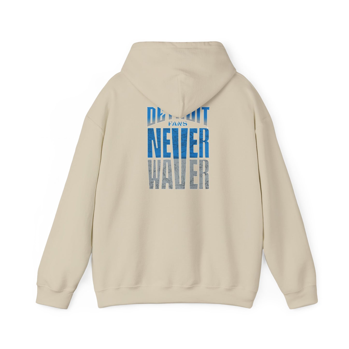 Unisex Heavy Blend™ Hooded Sweatshirt - 'Detroit Fans Never Waver' Inspirational Hoodie for Fans