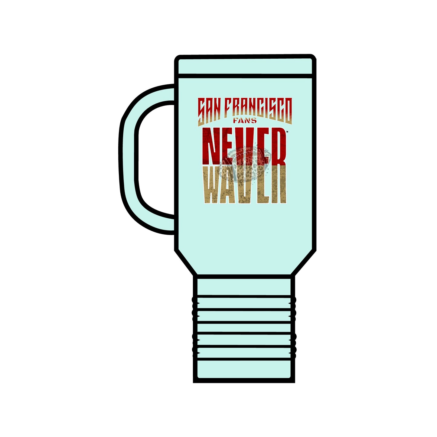 San Francisco Fans Never Waver with leopard football Insulated Travel Mug, 40oz