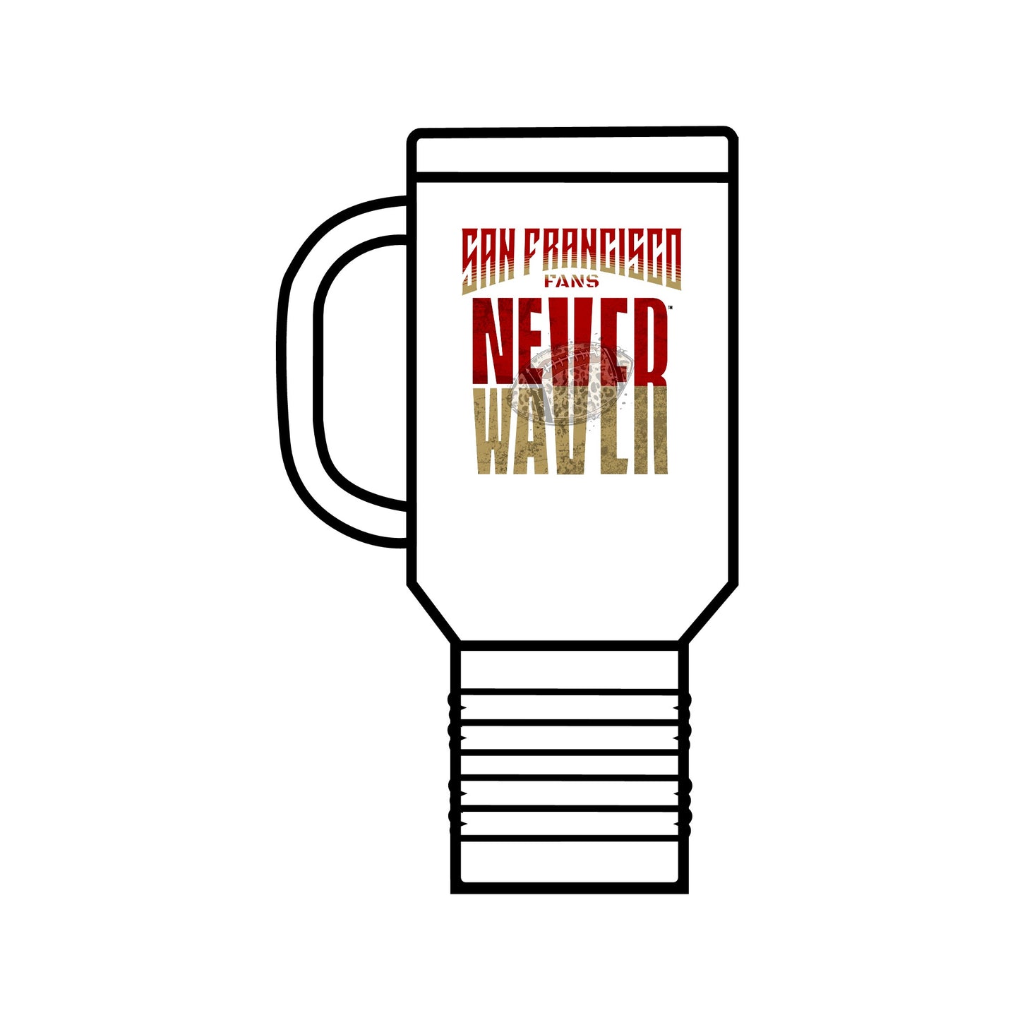 San Francisco Fans Never Waver with leopard football Insulated Travel Mug, 40oz