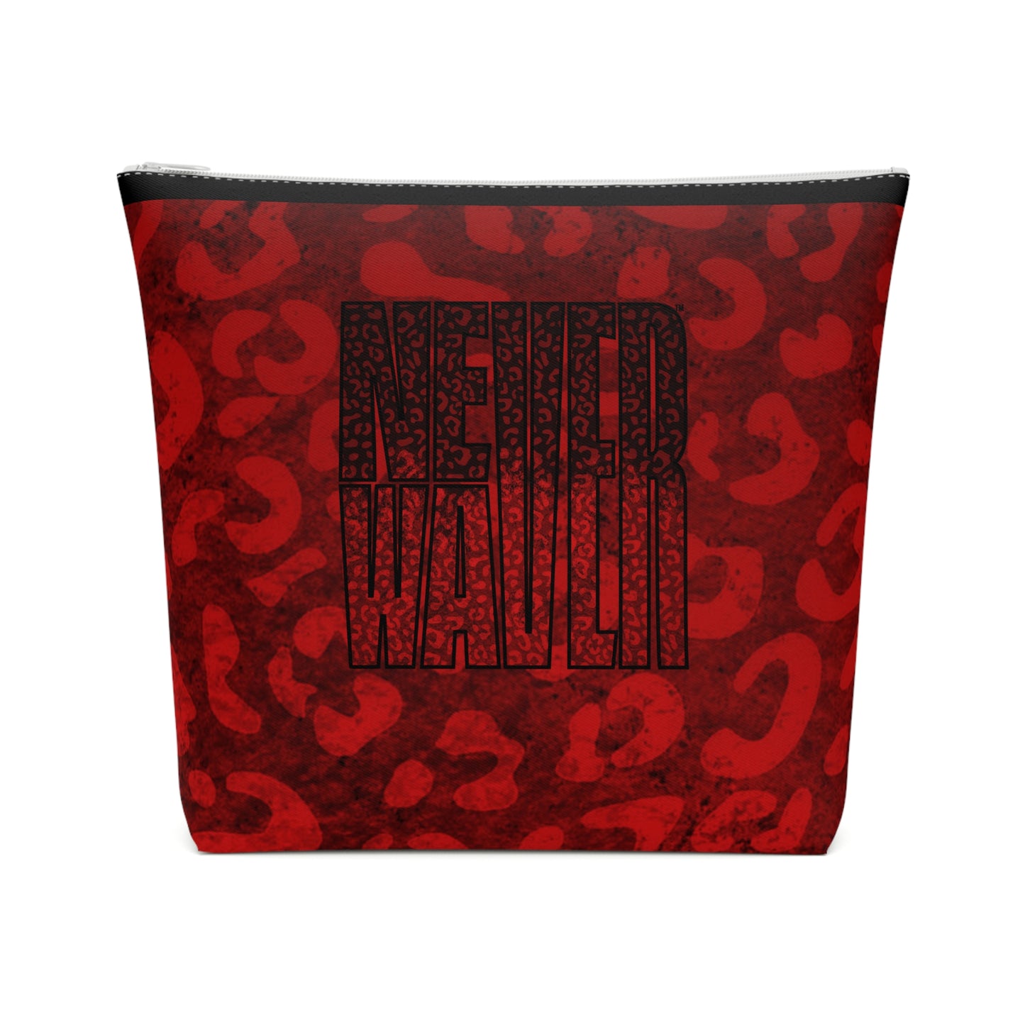 Never Waver Red Leopard Cotton Cosmetic Bag