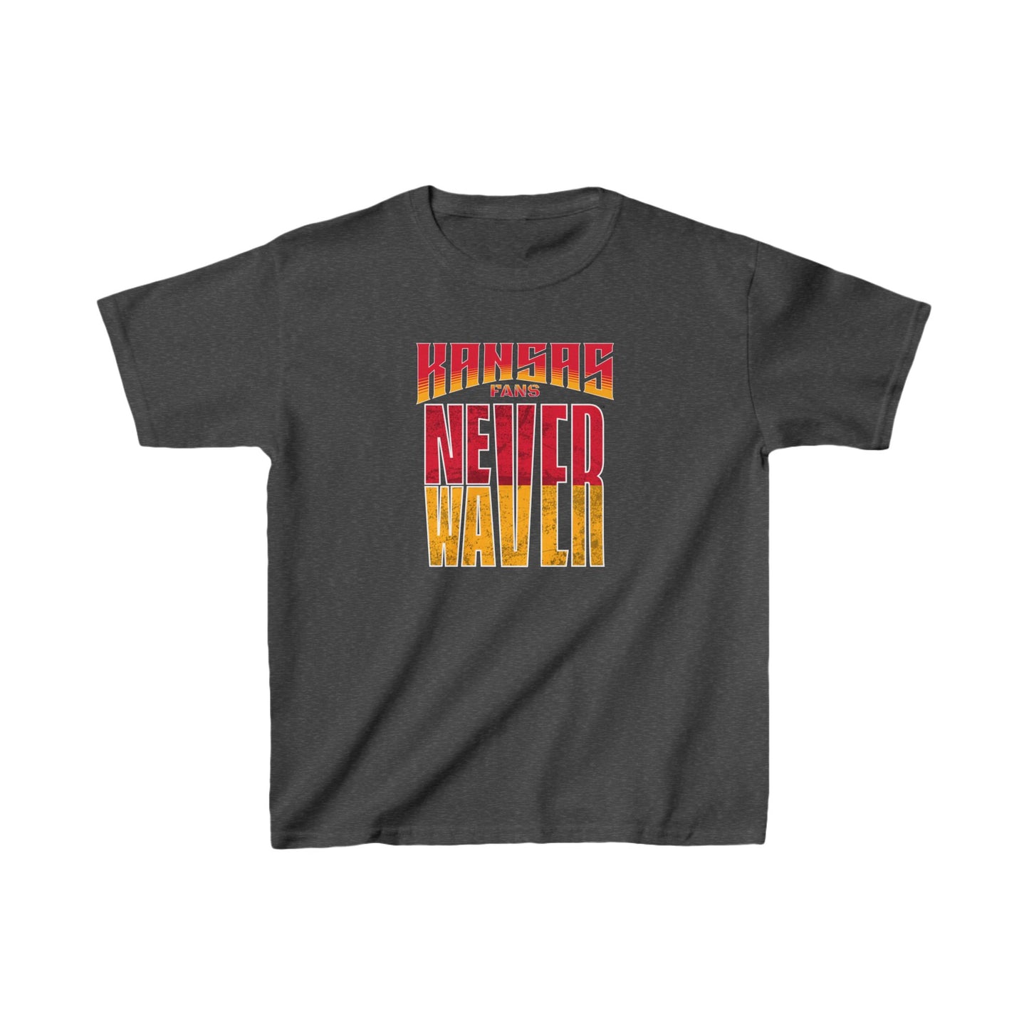 Kansas Fans Never Waver Kids Heavy Cotton™ Tee