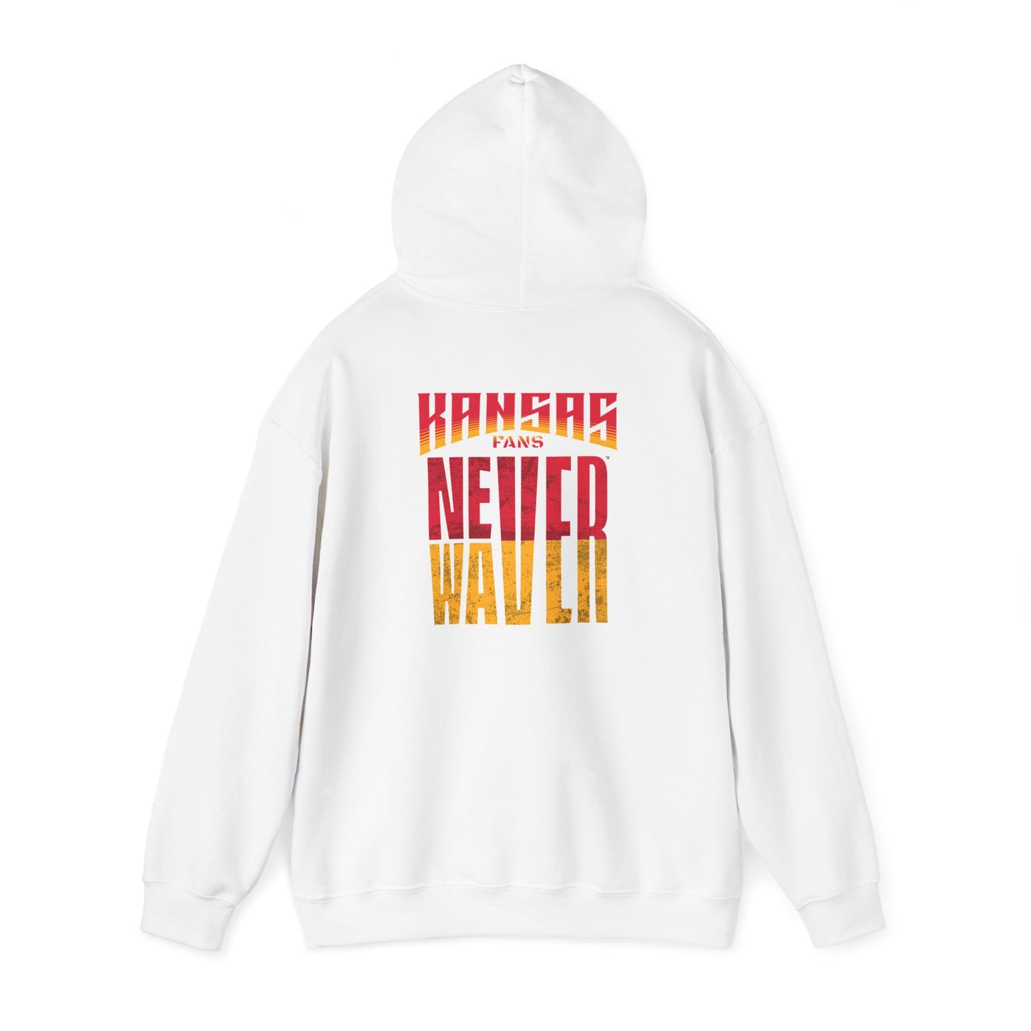 Kansas Fans Never Waver Unisex Heavy Blend™ Hooded Sweatshirt