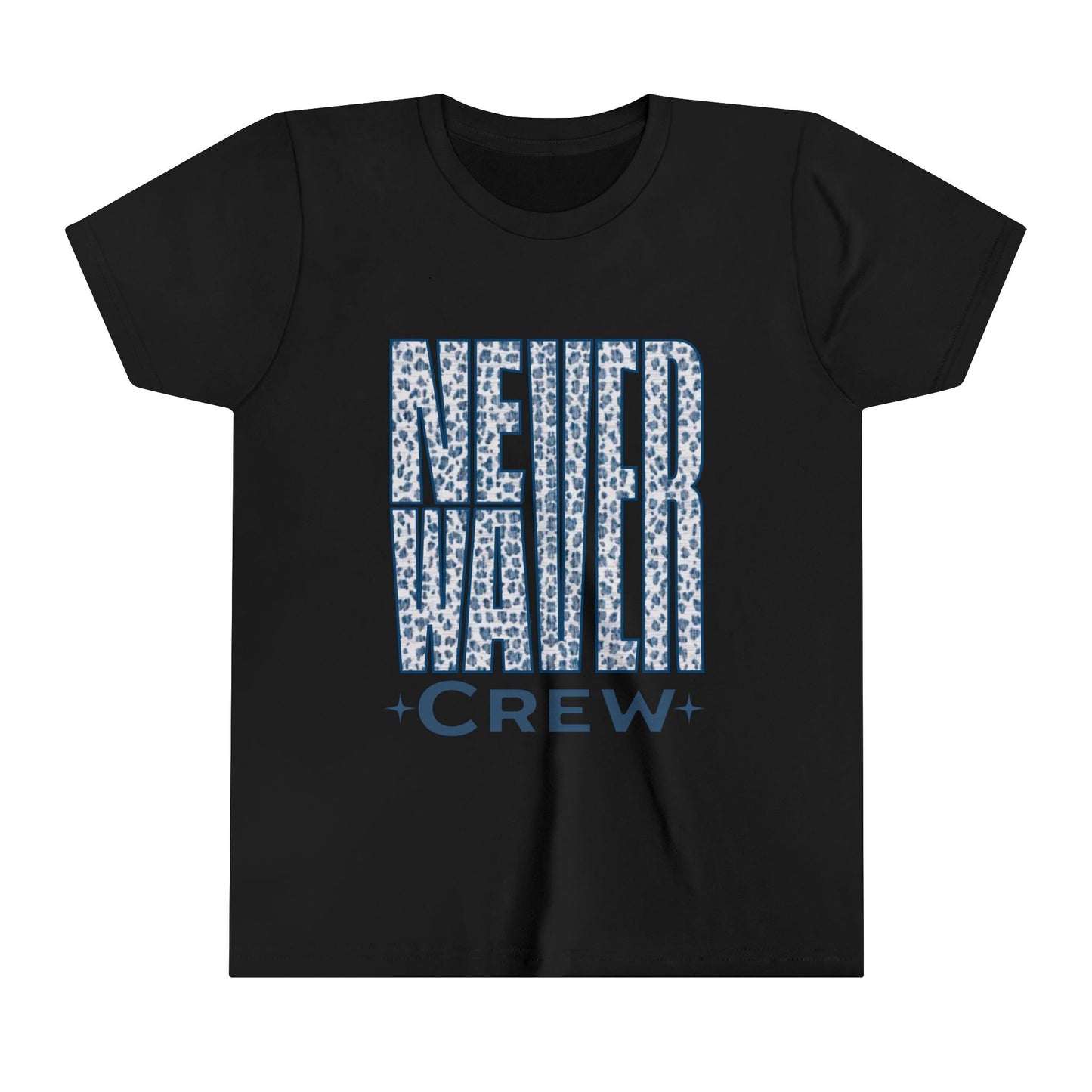 Never Waver  Crew Leopard Youth Short Sleeve Tee