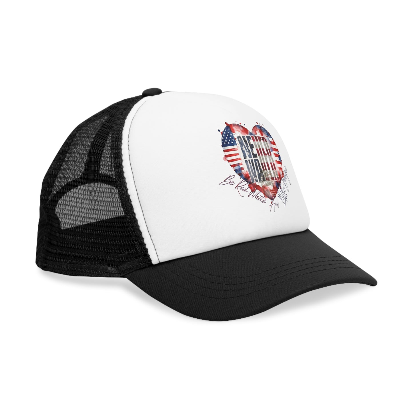 Never Waver Be Red White and a Little Bougie Mesh Cap