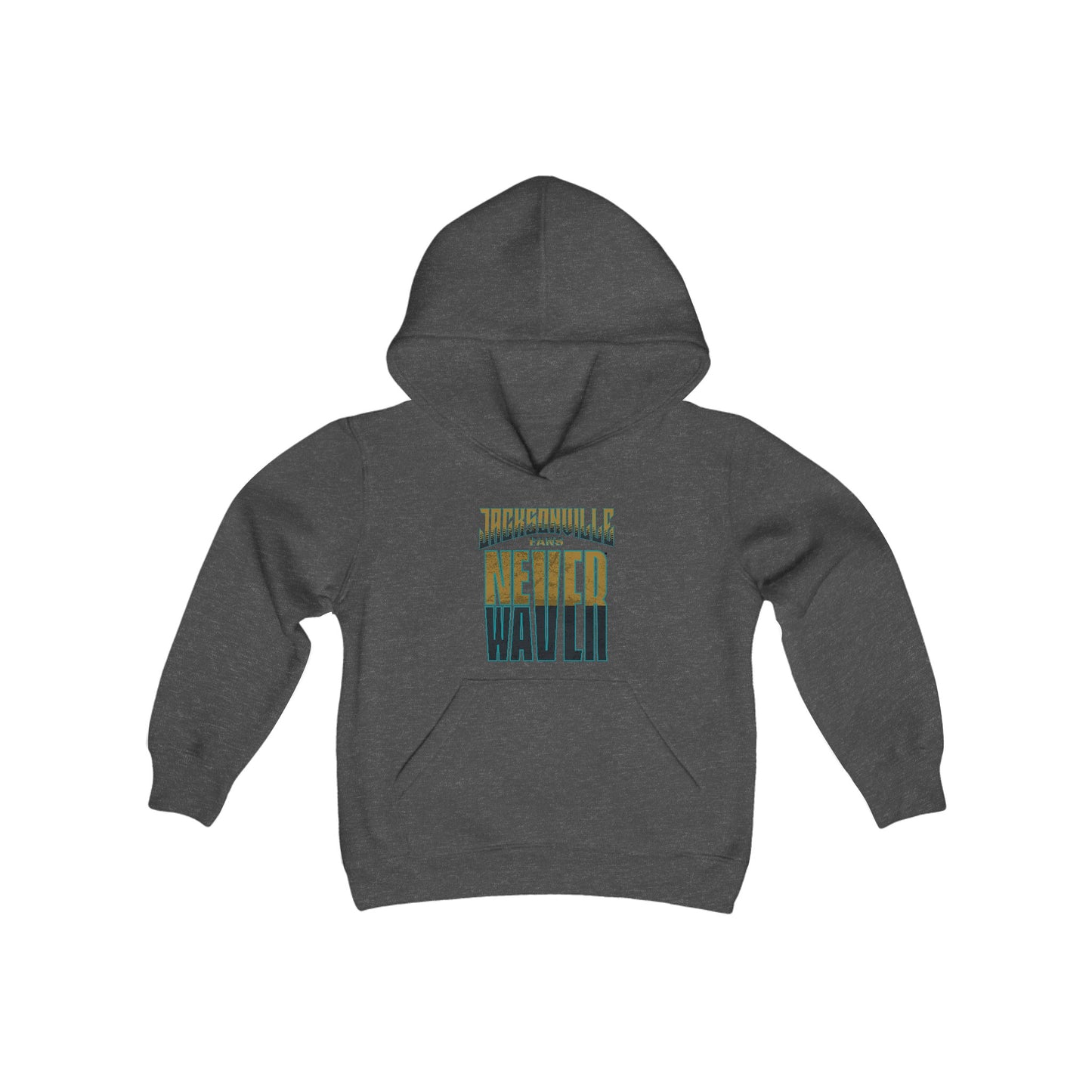 Jacksonville Fans Never Waver Youth Heavy Blend Hooded Sweatshirt