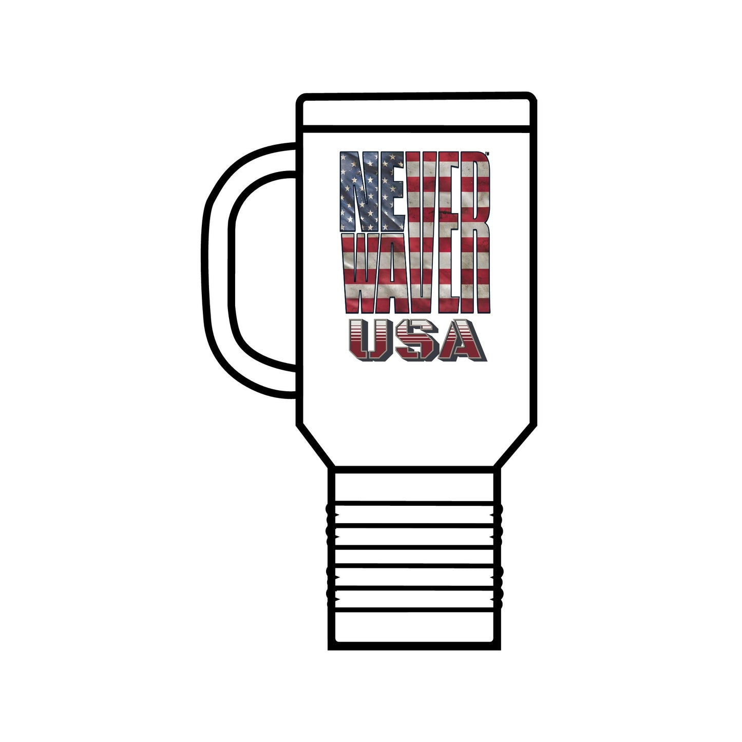 Never   Waver USA Insulated Travel Mug, 40oz