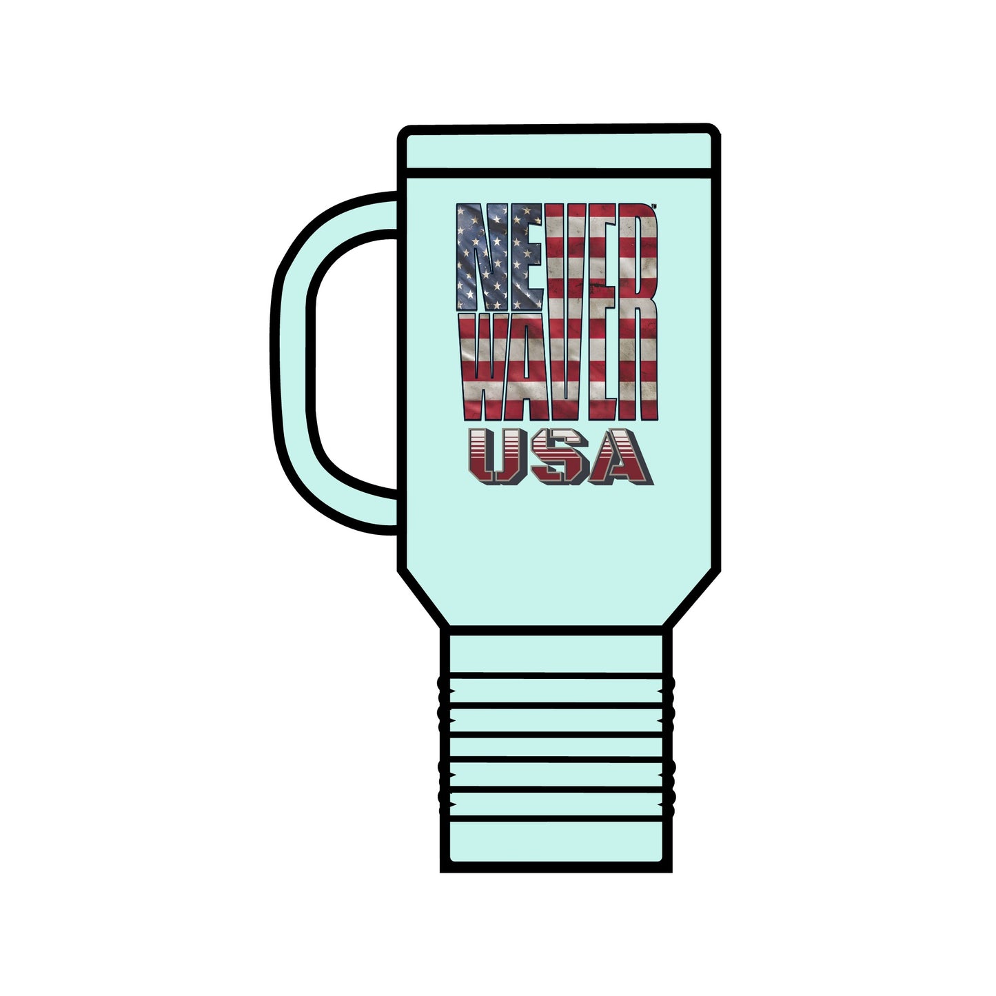 Never   Waver USA Insulated Travel Mug, 40oz