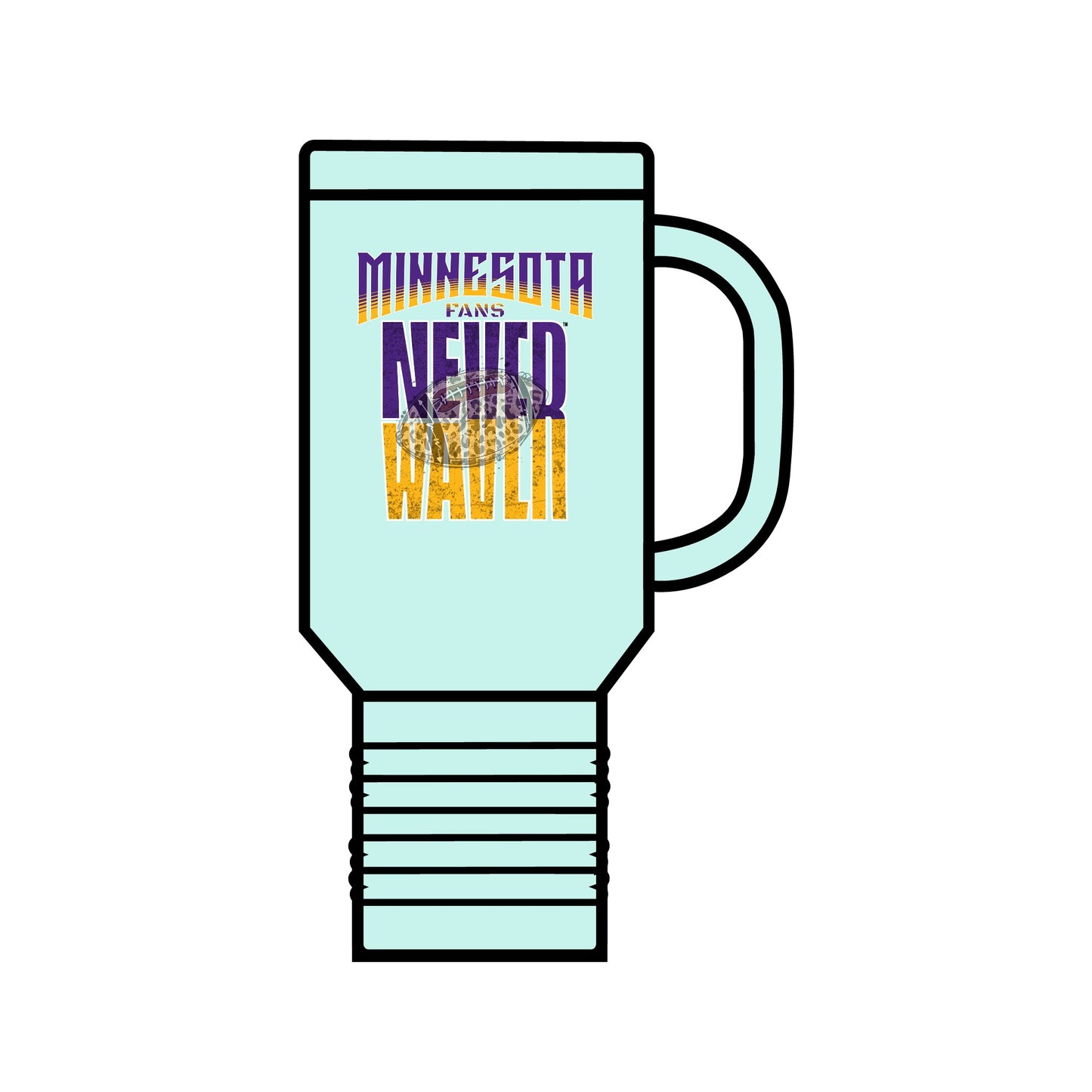 Minnesota Never Waver W-Leopard Football Insulated Travel Mug, 40oz