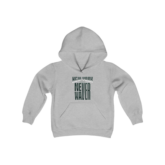 New York Fans Never Waver Youth Heavy Blend Hooded Sweatshirt