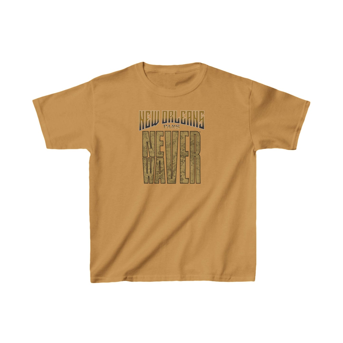 New Orleans Fans Never Waver Kids Heavy Cotton™ Tee