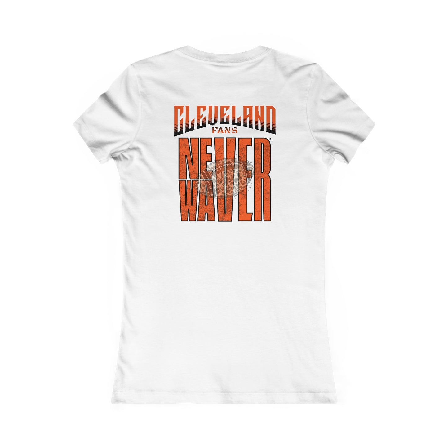 Cleveland Fans Never Waver W-Leopard Football Women's Favorite Tee