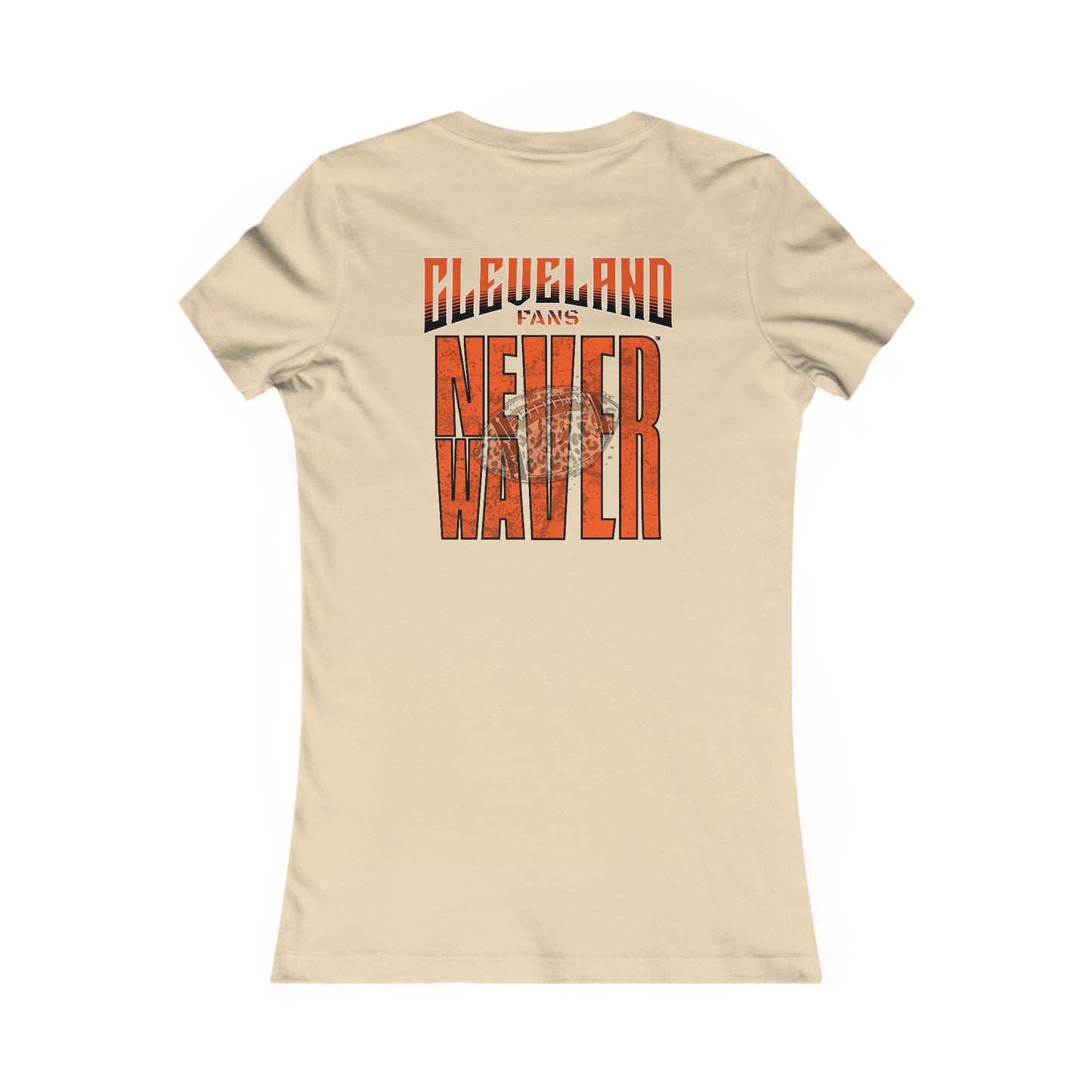 Cleveland Fans Never Waver W-Leopard Football Women's Favorite Tee