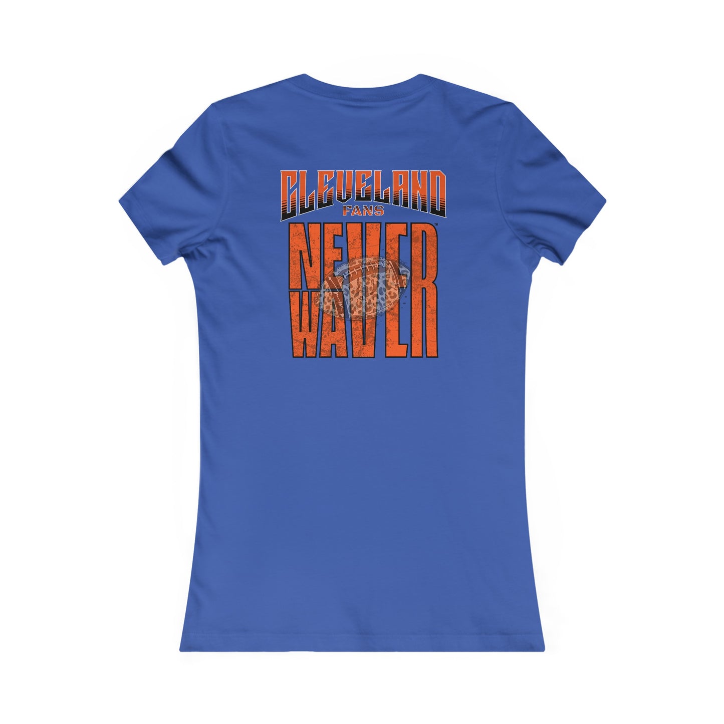 Cleveland Fans Never Waver W-Leopard Football Women's Favorite Tee