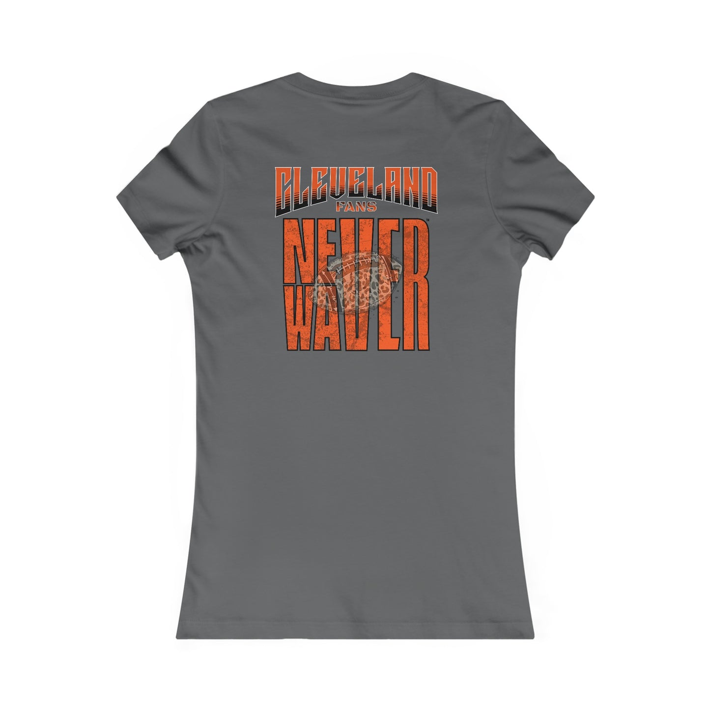 Cleveland Fans Never Waver W-Leopard Football Women's Favorite Tee