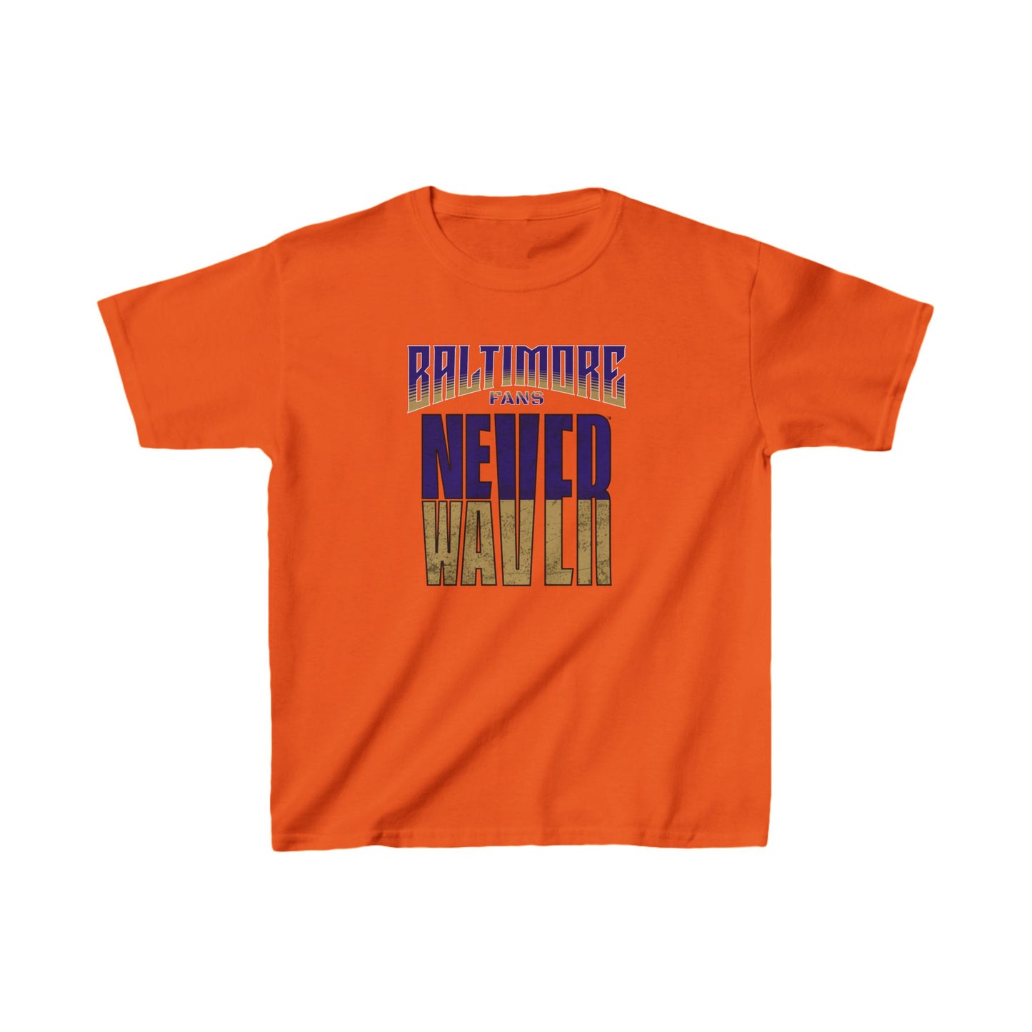 Baltimore Fans Never Waver Kids Heavy Cotton™ Tee