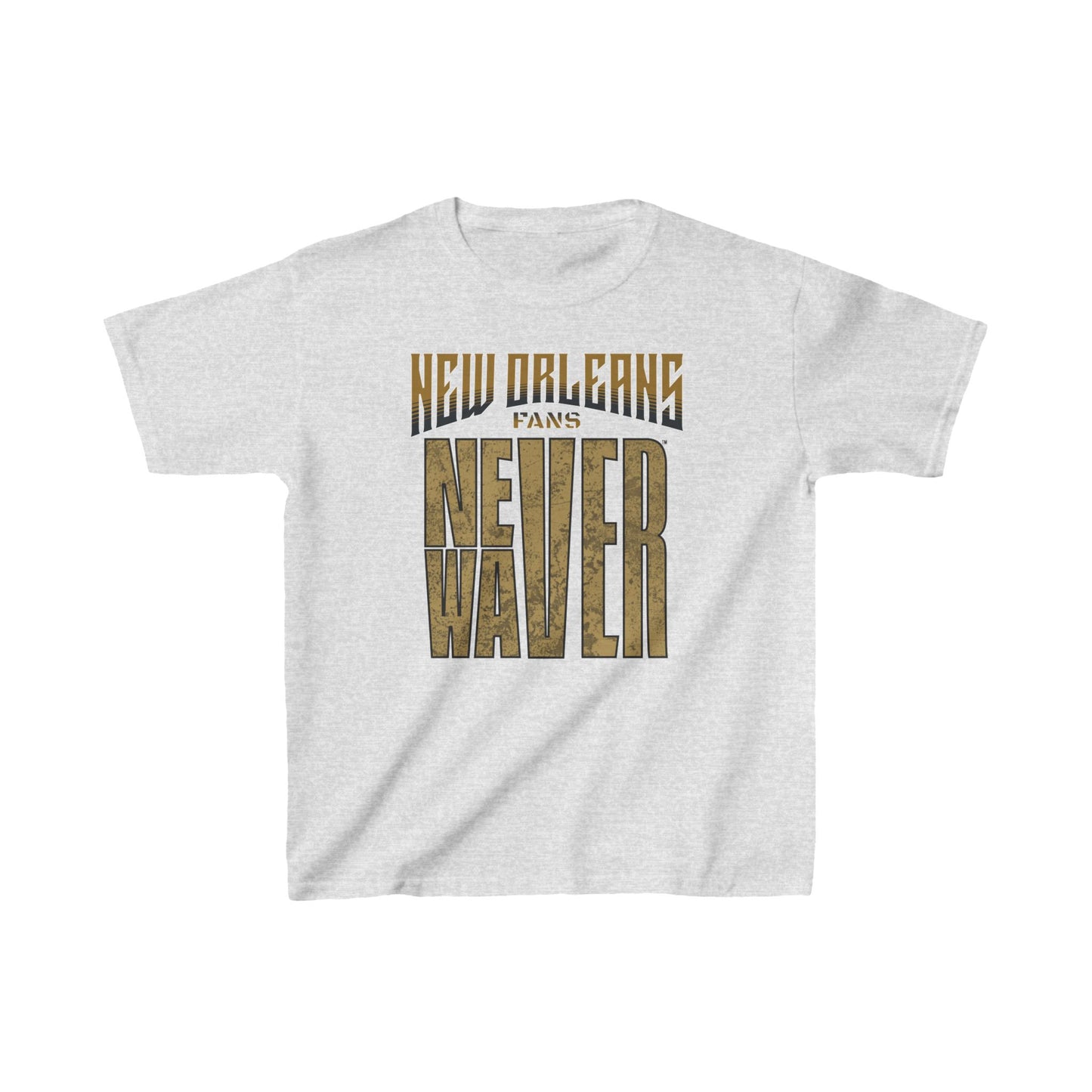 New Orleans Fans Never Waver Kids Heavy Cotton™ Tee