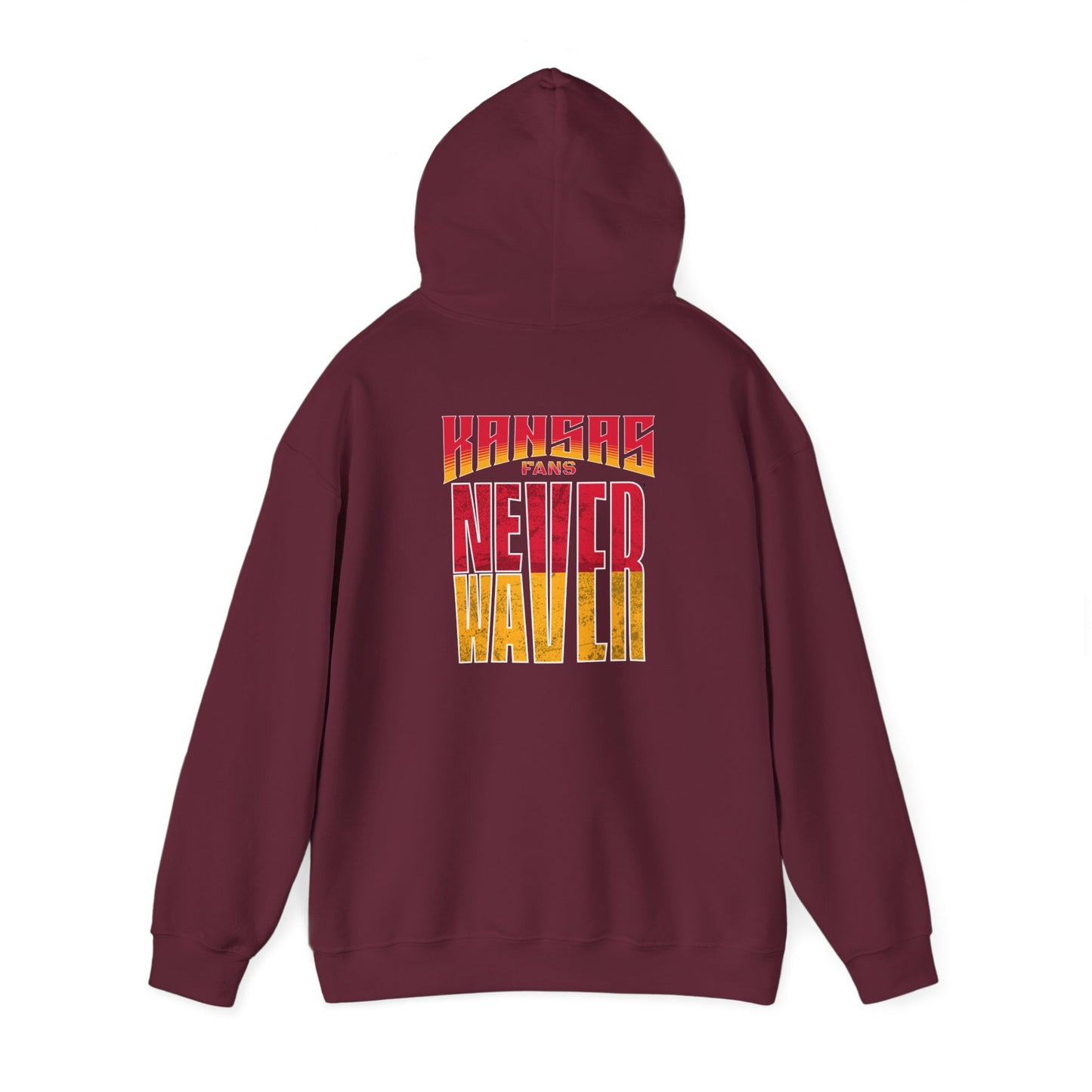 Kansas Fans Never Waver Unisex Heavy Blend™ Hooded Sweatshirt