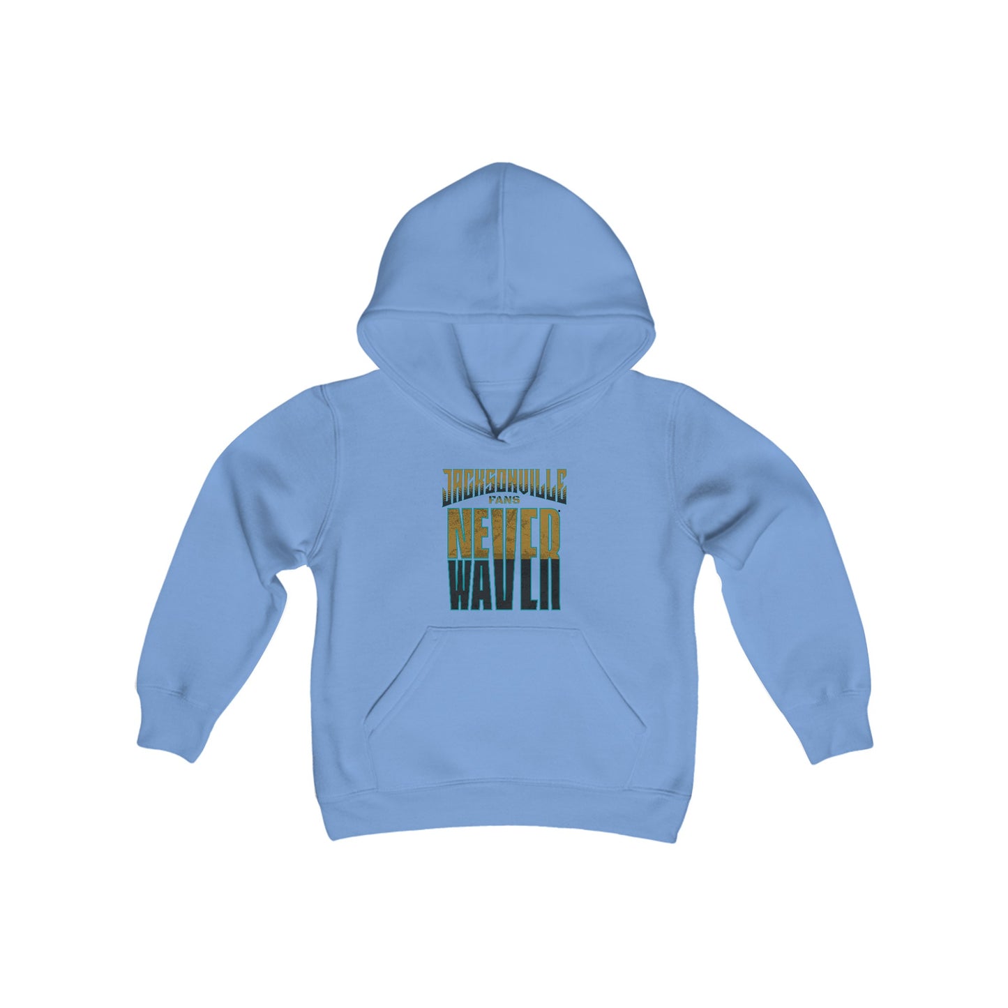 Jacksonville Fans Never Waver Youth Heavy Blend Hooded Sweatshirt