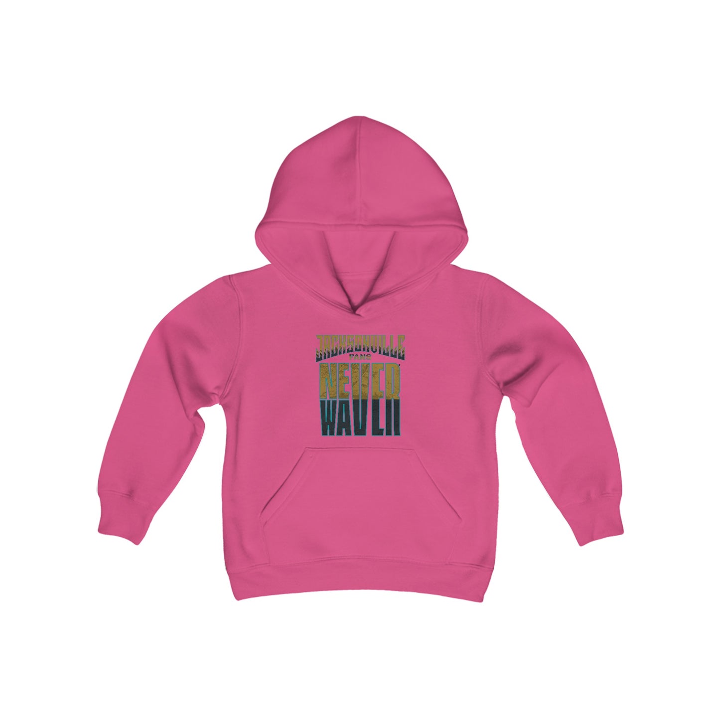 Jacksonville Fans Never Waver Youth Heavy Blend Hooded Sweatshirt