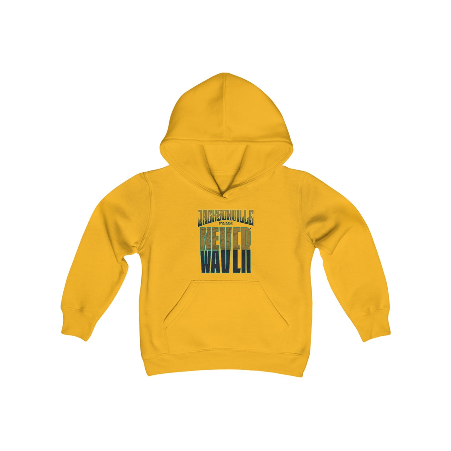 Jacksonville Fans Never Waver Youth Heavy Blend Hooded Sweatshirt