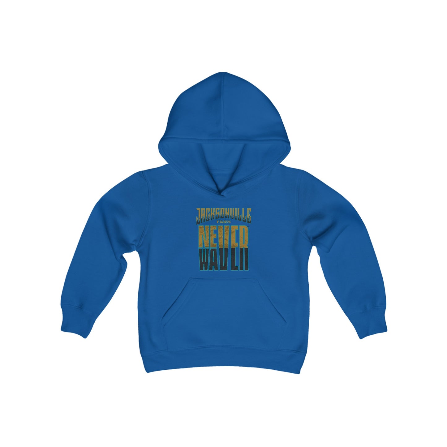 Jacksonville Fans Never Waver Youth Heavy Blend Hooded Sweatshirt