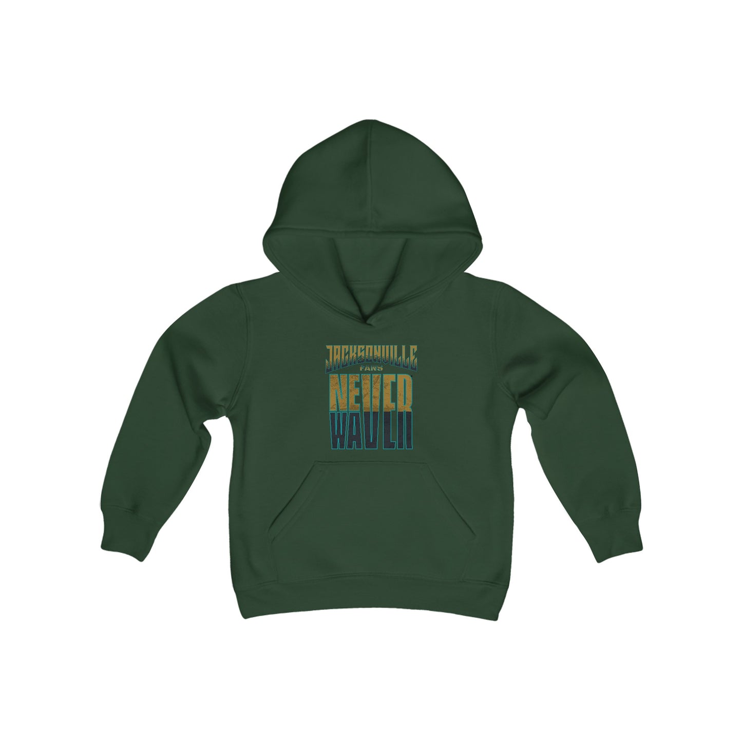 Jacksonville Fans Never Waver Youth Heavy Blend Hooded Sweatshirt