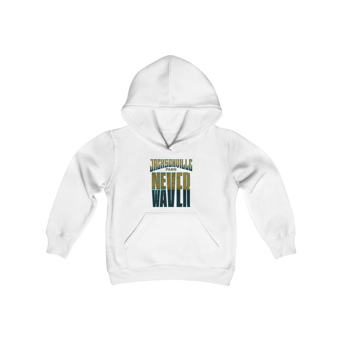 Jacksonville Fans Never Waver Youth Heavy Blend Hooded Sweatshirt