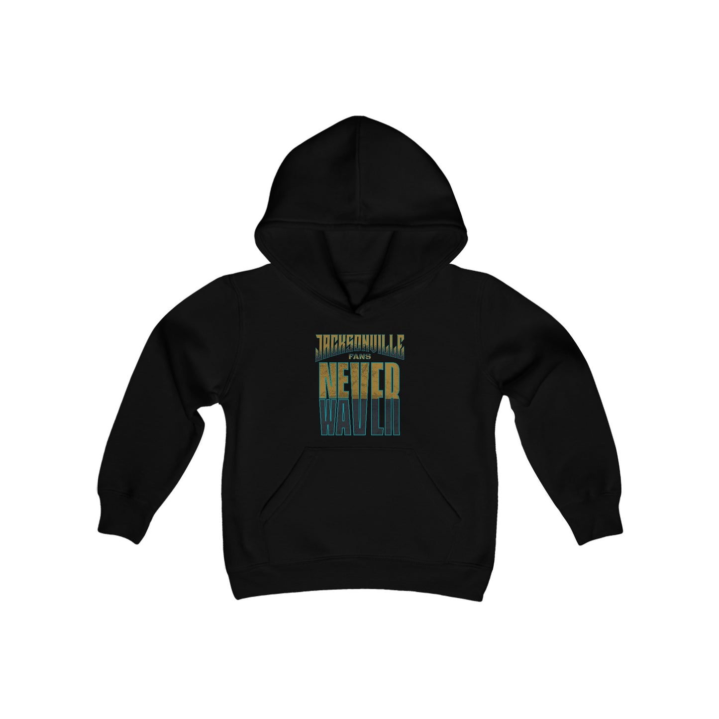 Jacksonville Fans Never Waver Youth Heavy Blend Hooded Sweatshirt