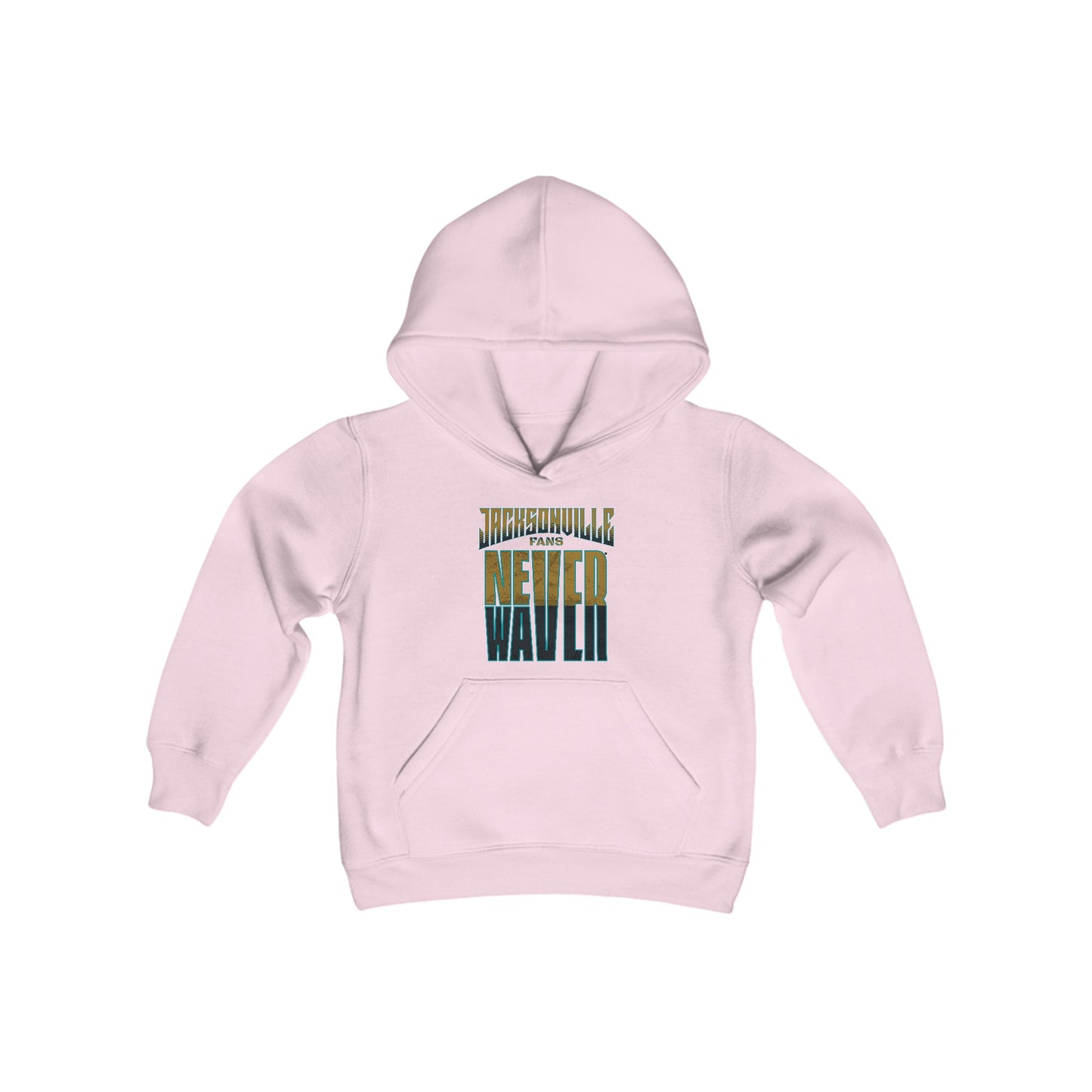 Jacksonville Fans Never Waver Youth Heavy Blend Hooded Sweatshirt