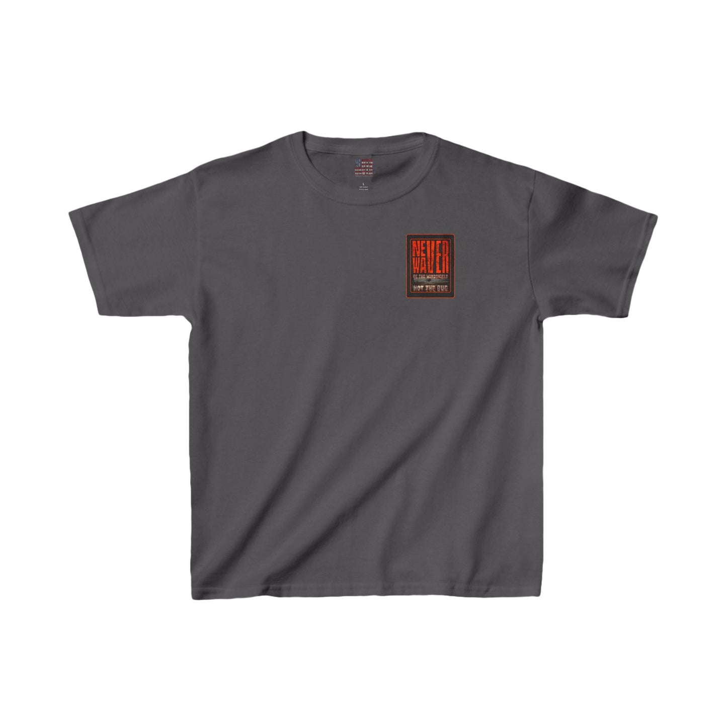 Kids Heavy Cotton™ Tee -Never Waver be the Windshield- Stylish, Comfortable Everyday Wear