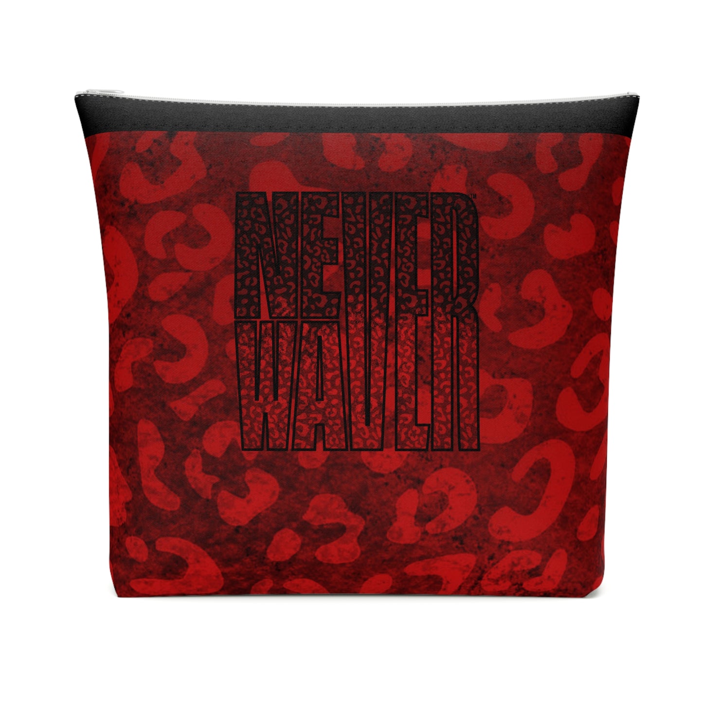 Never Waver Red Leopard Cotton Cosmetic Bag