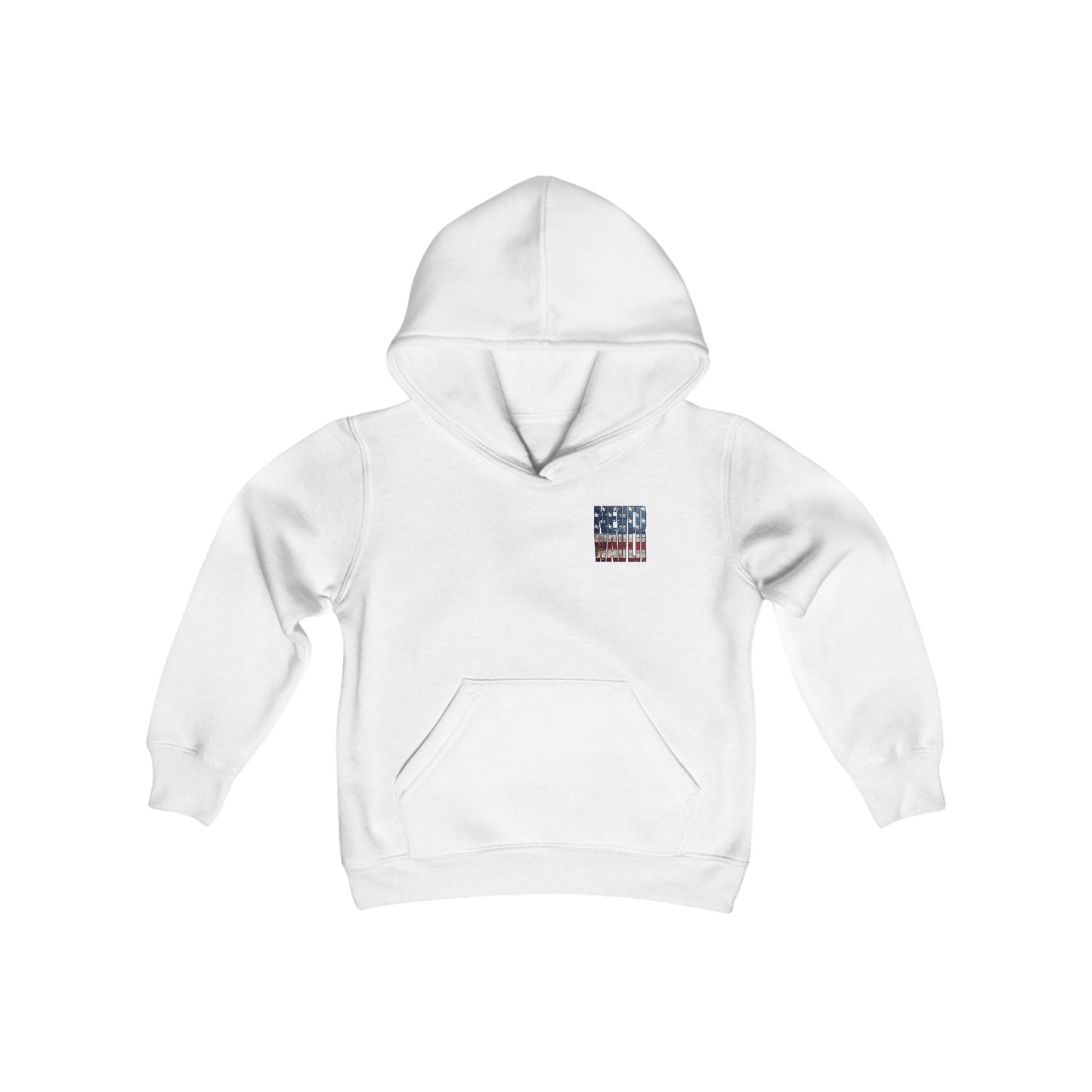 May you have the Courage to Never Waver Like President Trump Vintage-Inspired Youth Hoodie with American Flag Design