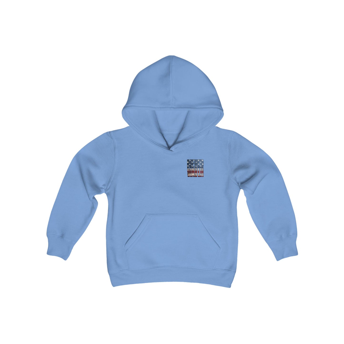 May you have the Courage to Never Waver Like President Trump Vintage-Inspired Youth Hoodie with American Flag Design