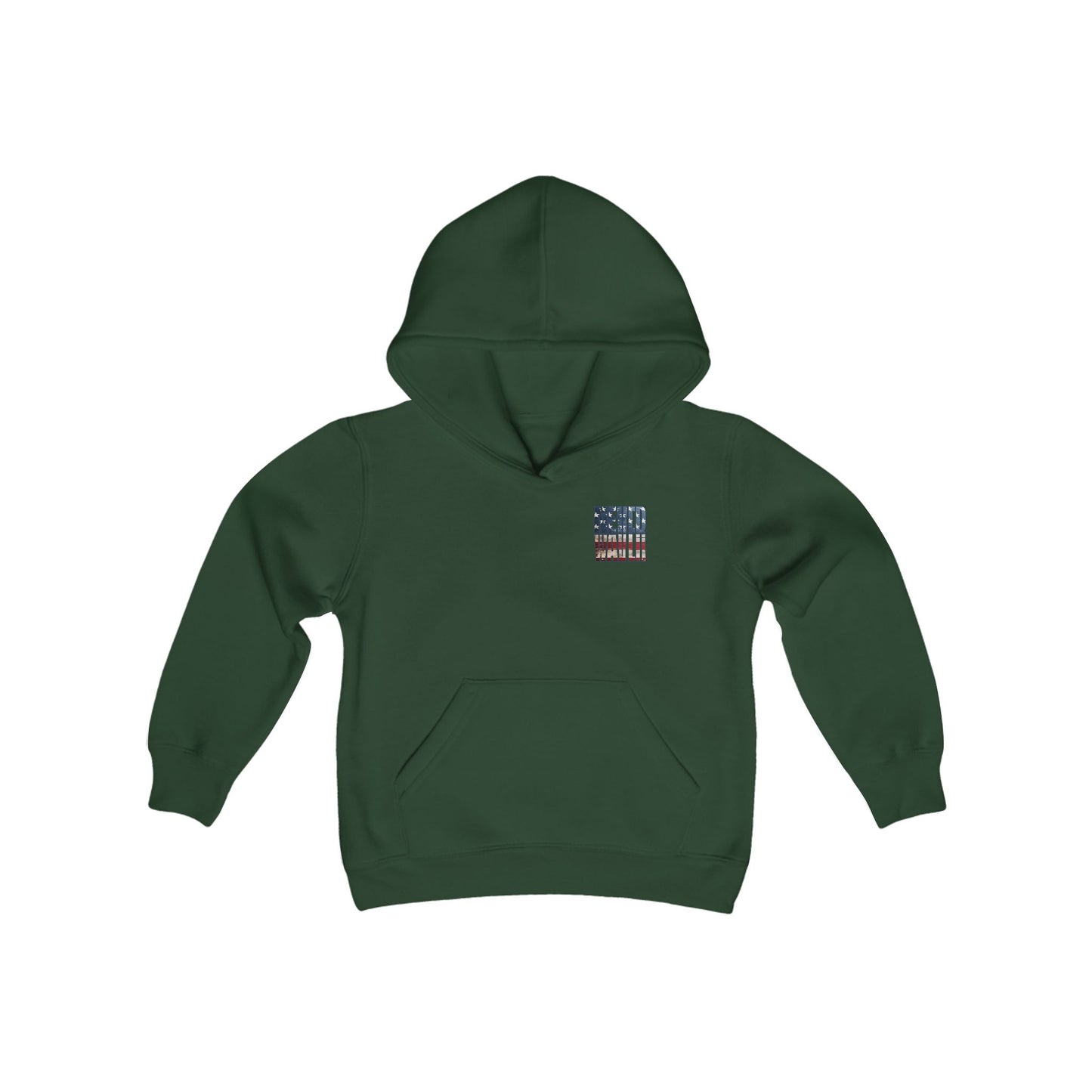 May you have the Courage to Never Waver Like President Trump Vintage-Inspired Youth Hoodie with American Flag Design