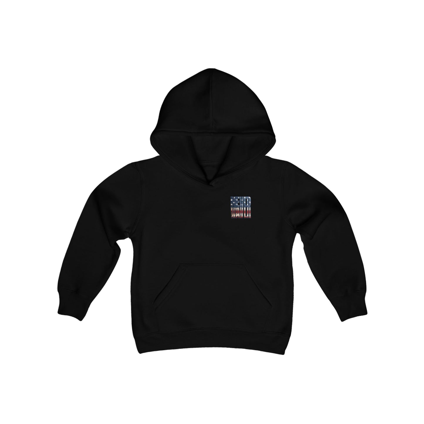 May you have the Courage to Never Waver Like President Trump Vintage-Inspired Youth Hoodie with American Flag Design