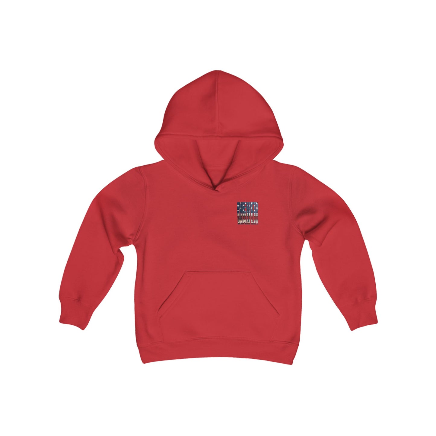 May you have the Courage to Never Waver Like President Trump Vintage-Inspired Youth Hoodie with American Flag Design