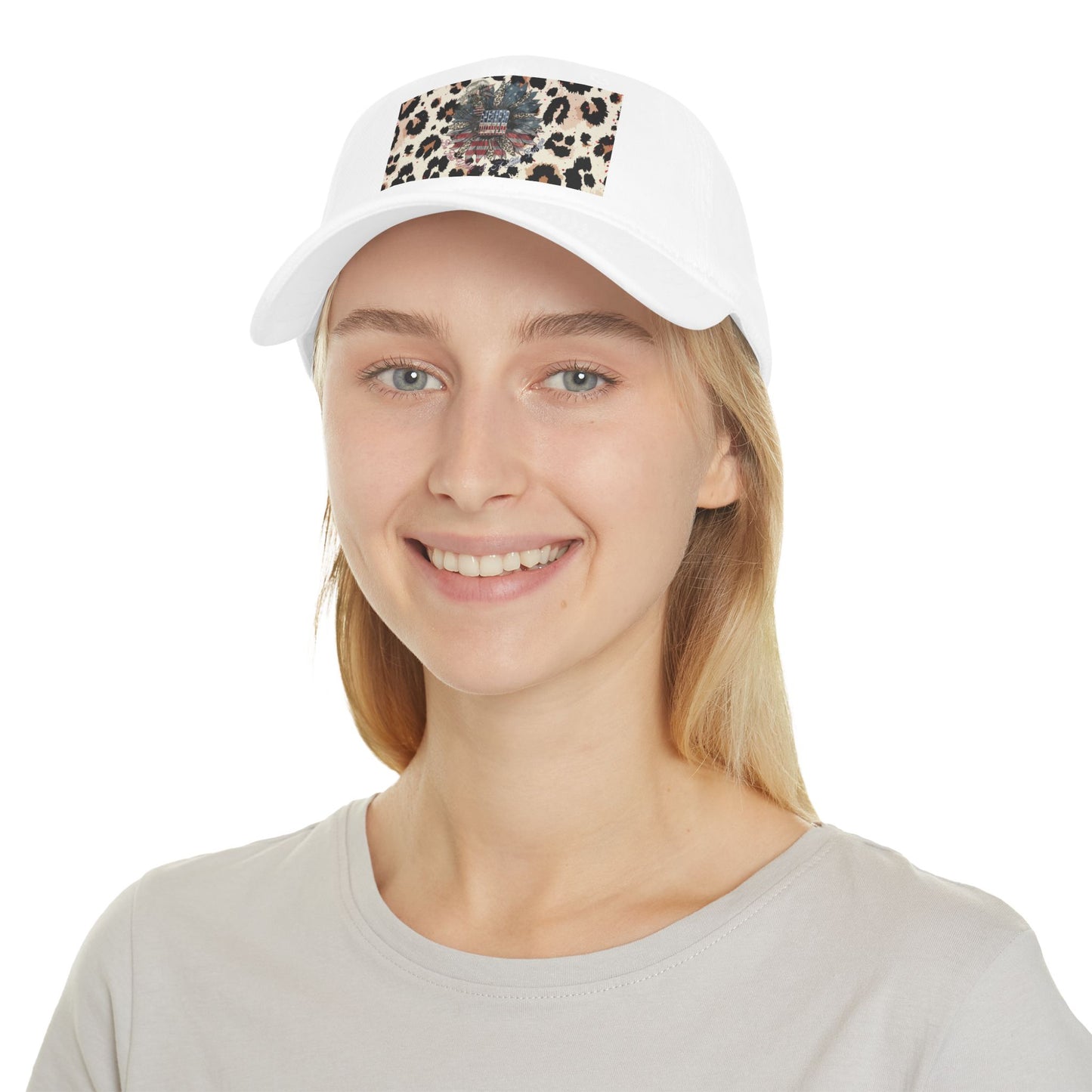 Never Waver Be Red White and A Little Bougie, With this Patriotic Animal Print Baseball Cap